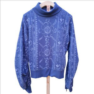 Free People Blue Floral Sweatshirt